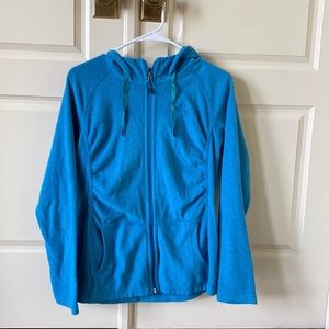 Ruched, long sleeve north face hoodie fleece